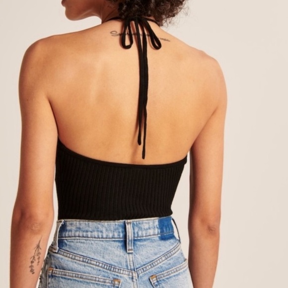 Abercrombie & Fitch Elevated Ribbed Halter Bodysuit - Picture 6 of 10